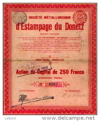 BRUXELLES « Société Métallurgique D’estampage Du Donetz» - Action De Capital De 250 Fr - Russia
