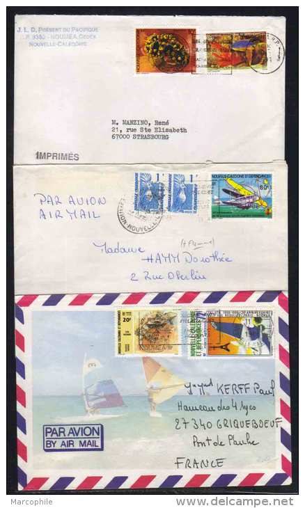 NOUVELLE CALEDONIE /  1986/91 - 3 LETTRES AVION POUR LA FRANCE (ref 1297) - Lettres & Documents