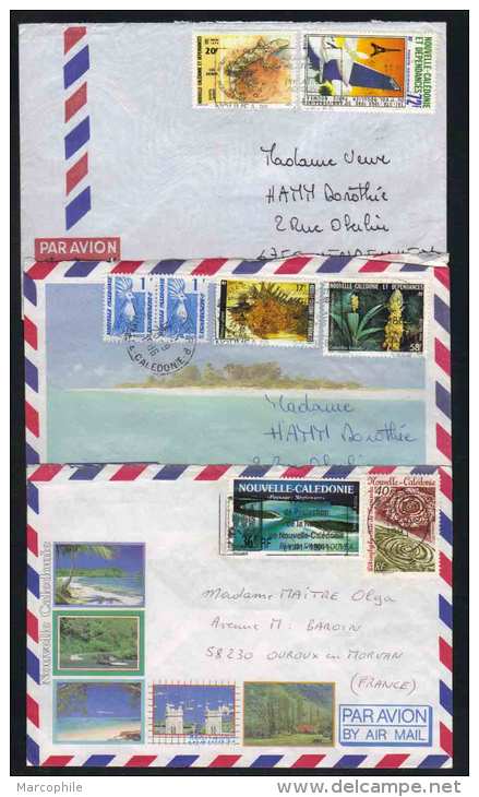 NOUVELLE CALEDONIE /  1986/91 - 3 LETTRES AVION POUR LA FRANCE (ref 3395) - Briefe U. Dokumente