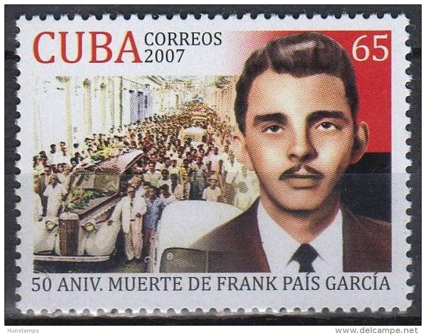 C*U*B*A 2007. Frank Pais Garcia Stamp MNH (**) - Unused Stamps