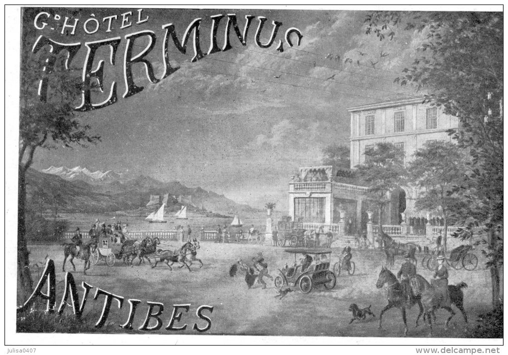 ANTIBES (06) Carte Illustrée Publicitaire Grand Hotel Terminus - Autres & Non Classés