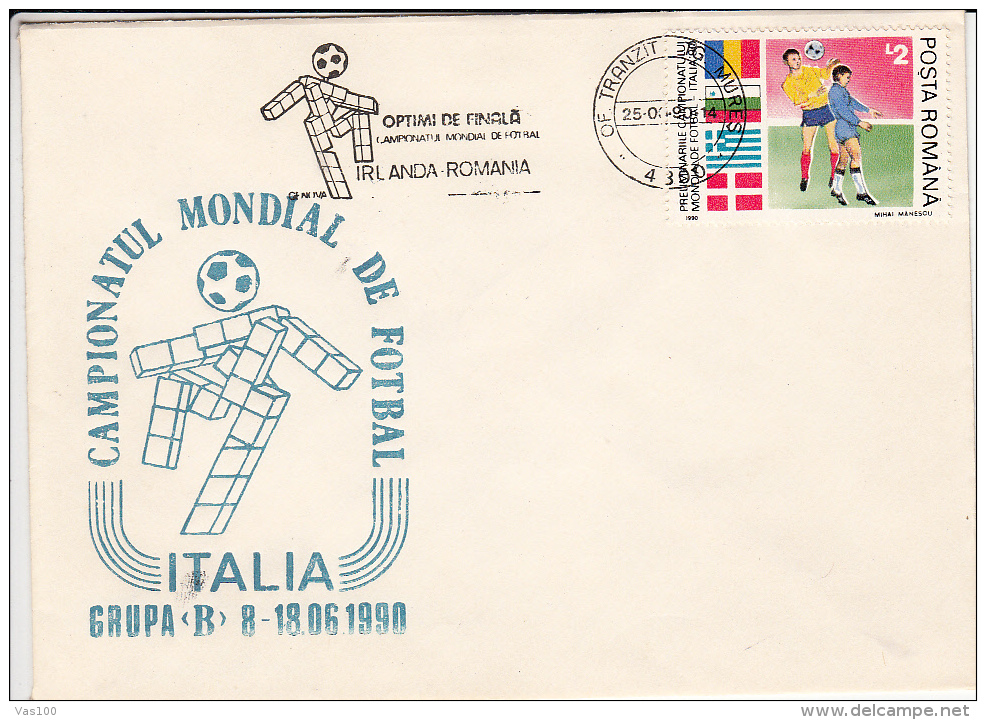 SOCCER, ITALY 90 WORLD CUP, 5X SPECIAL COVERS, 1990, ROMANIA - 1990 – Italien