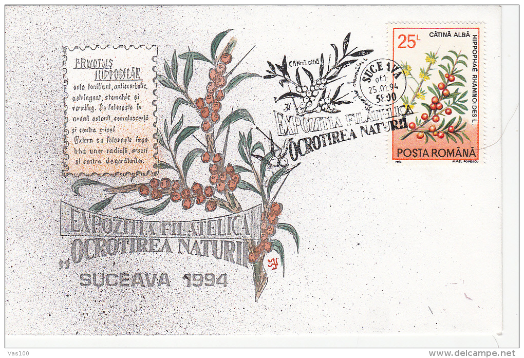 MEDICAL PLANTS AND FRUITS,TREES, FRUITS, 6X SPECIAL COVERS, 1994, ROMANIA