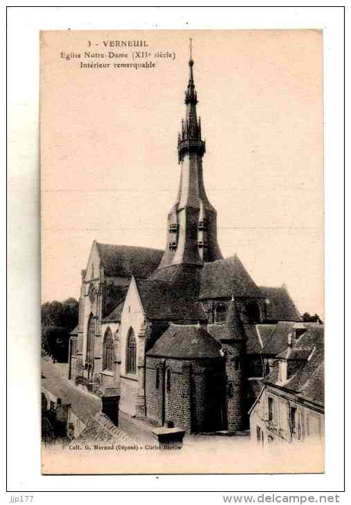 27 Verneuil Sur Avre Vue Sur Eglise Notre Dame Cote Abside Coll G Morand Cliche Barrier Carte N° 3 - Verneuil-sur-Avre