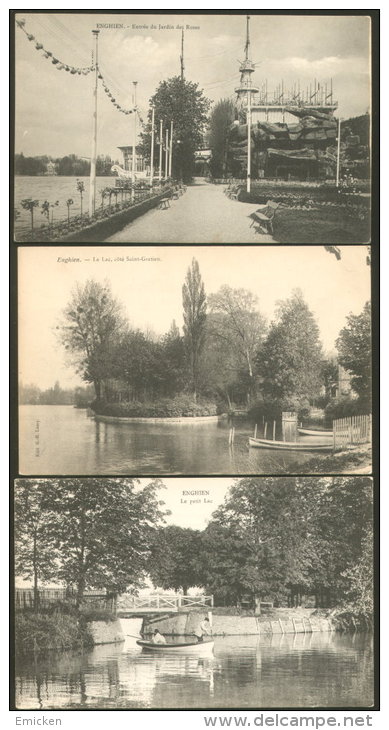 ENGHIEN LOT OF 3 OLD POSTCARDS - Edingen