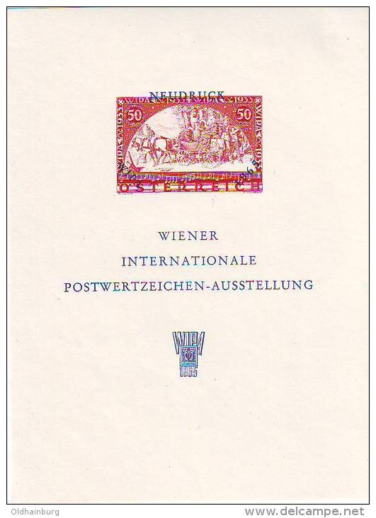 1109h: Wipa 1933- Neudruck In Rot Anlässlich Der WIPA 1965 - Ungebraucht