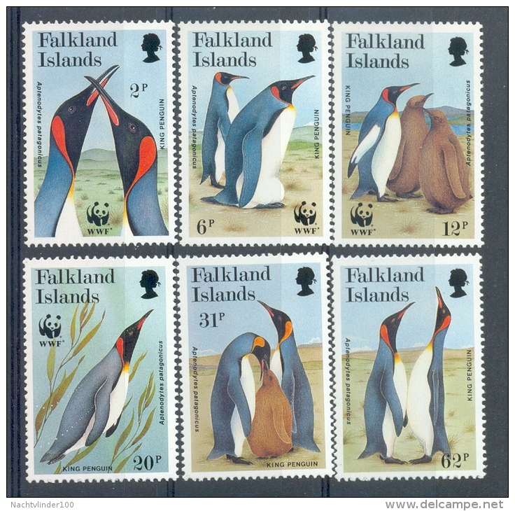 MR117s6 WWF VOGELS PINGUINS BIRDS PENGUINS VÖGEL AVES OISEAUX FALKLAND ISLANDS 1991 PF/MNH - Collections, Lots & Séries