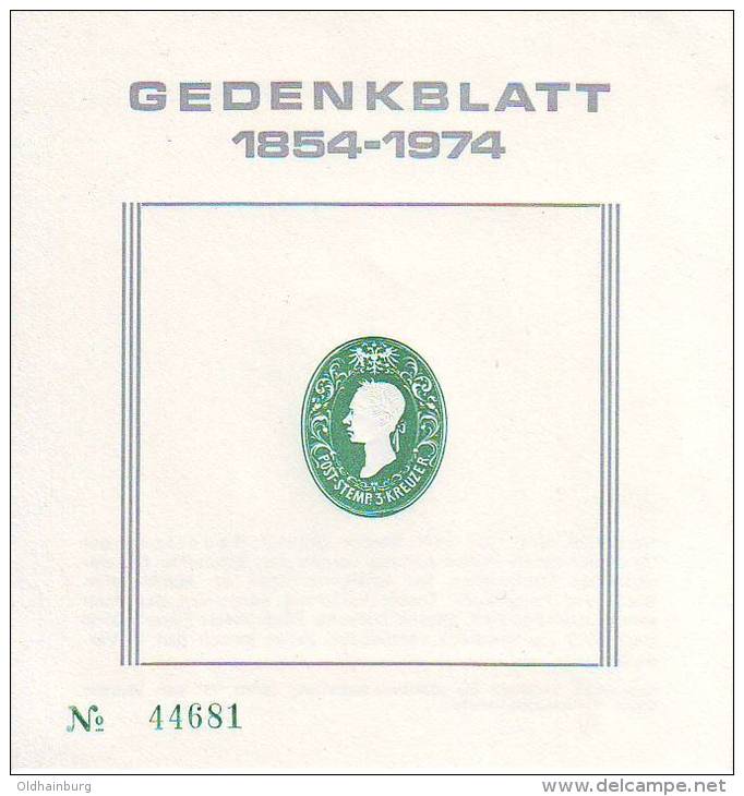1109z2: Austria Radnitzky- Gedenkblatt (1975) Franz Joseph "reprint", Rare - Ongebruikt