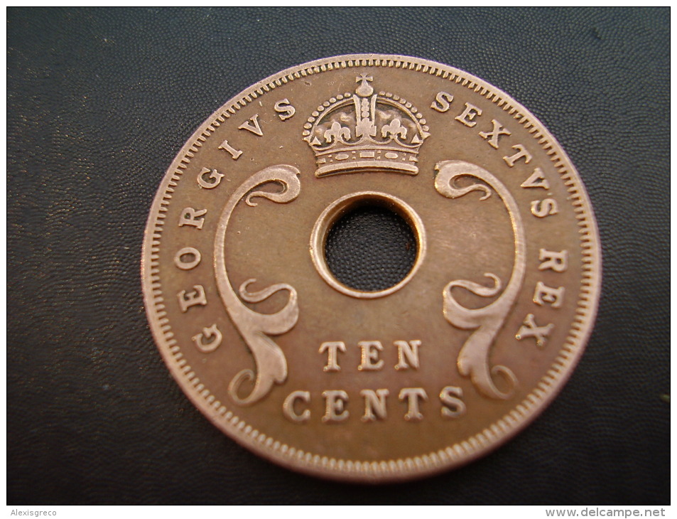 BRITISH EAST AFRICA USED TEN CENT COIN BRONZE Of 1950 - George VI. - British Colony