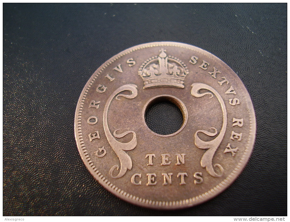 BRITISH EAST AFRICA USED TEN CENT COIN BRONZE Of 1949 - George VI. - British Colony