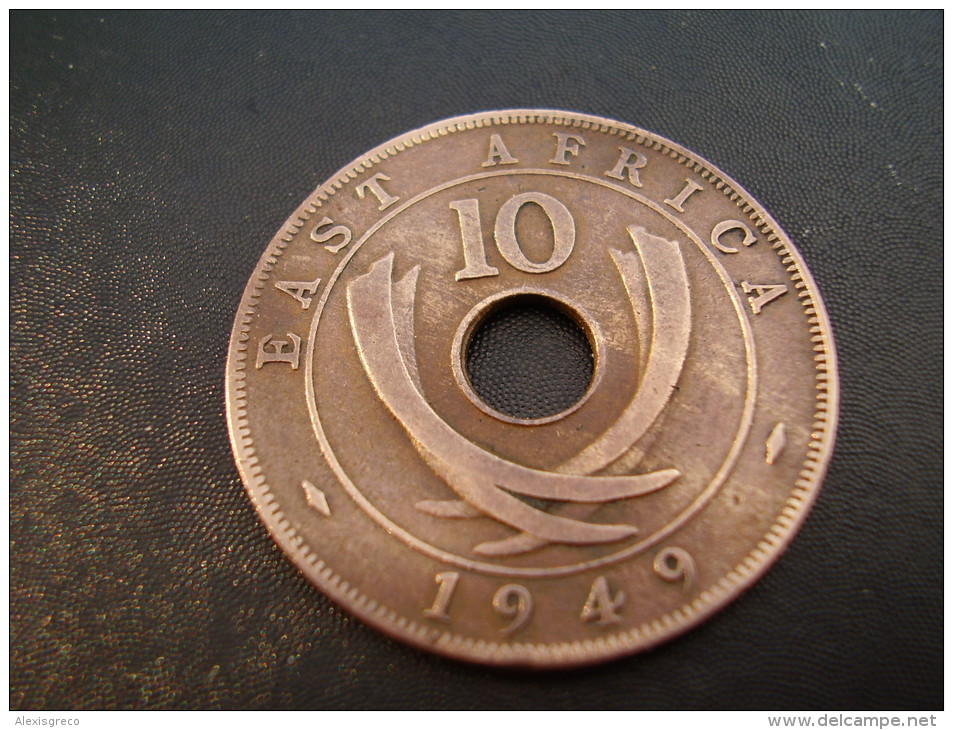 BRITISH EAST AFRICA USED TEN CENT COIN BRONZE Of 1949 - George VI. - British Colony