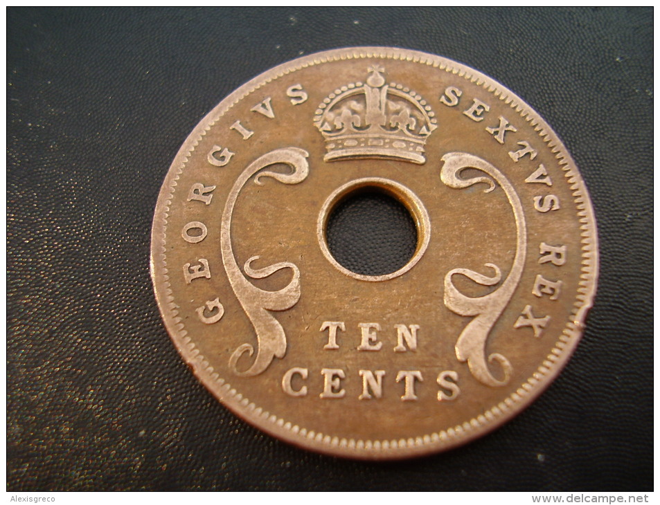 BRITISH EAST AFRICA USED TEN CENT COIN BRONZE Of 1949 - George VI. - British Colony