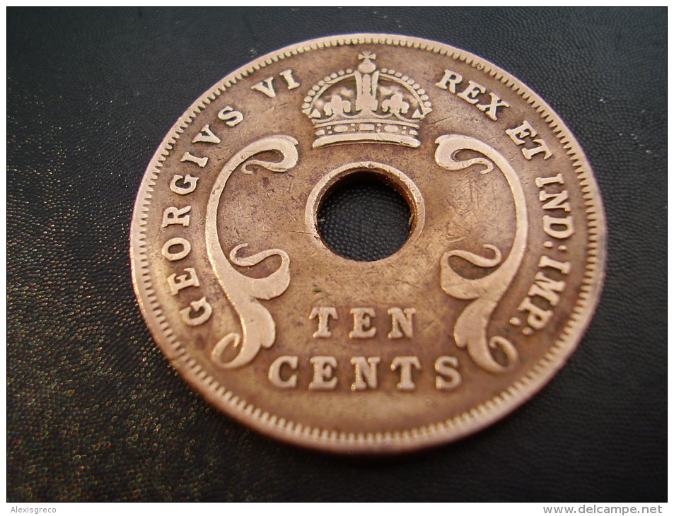 BRITISH EAST AFRICA USED TEN CENT COIN BRONZE Of 1945 SA - George VI. - Colonie Britannique