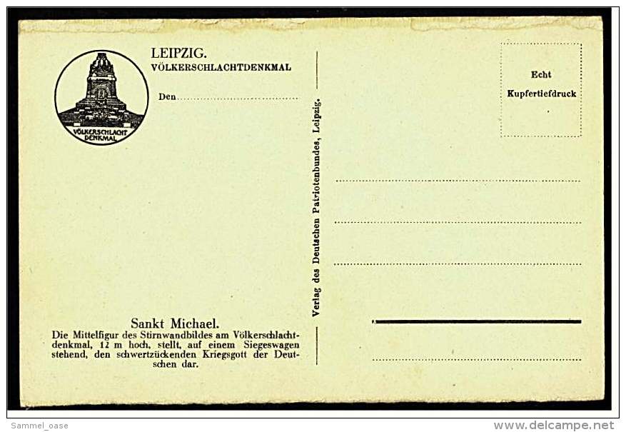 Leipzig  -  Völkerschlachtdenkmal Sankt Michael  -  Mit Schild Und Schwert In Rüstung  -  Ansichtskarte Ca.1920   (2106) - Leipzig