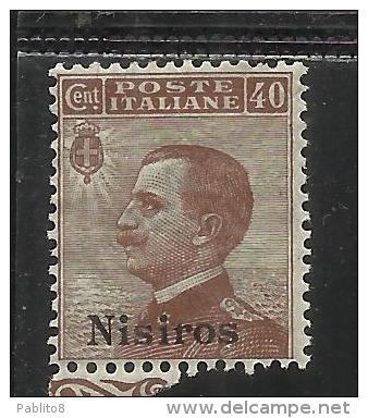 COLONIE ITALIANE EGEO 1912 NISIRO (NISIROS) 40 CENTESIMI MNH BEN CENTRATO - Egeo (Nisiro)