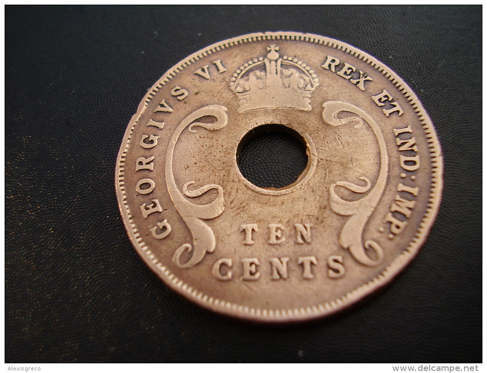 BRITISH EAST AFRICA USED TEN CENT COIN BRONZE Of 1943 SA - George VI. - British Colony