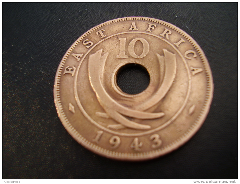 BRITISH EAST AFRICA USED TEN CENT COIN BRONZE Of 1943 SA - George VI. - British Colony