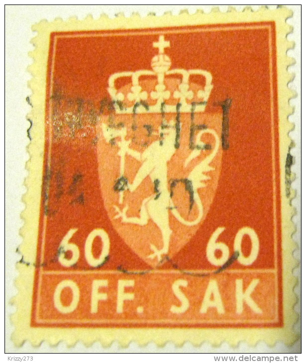 Norway 1955 Official Stamp 60ore Off Sak - Used - Oficiales