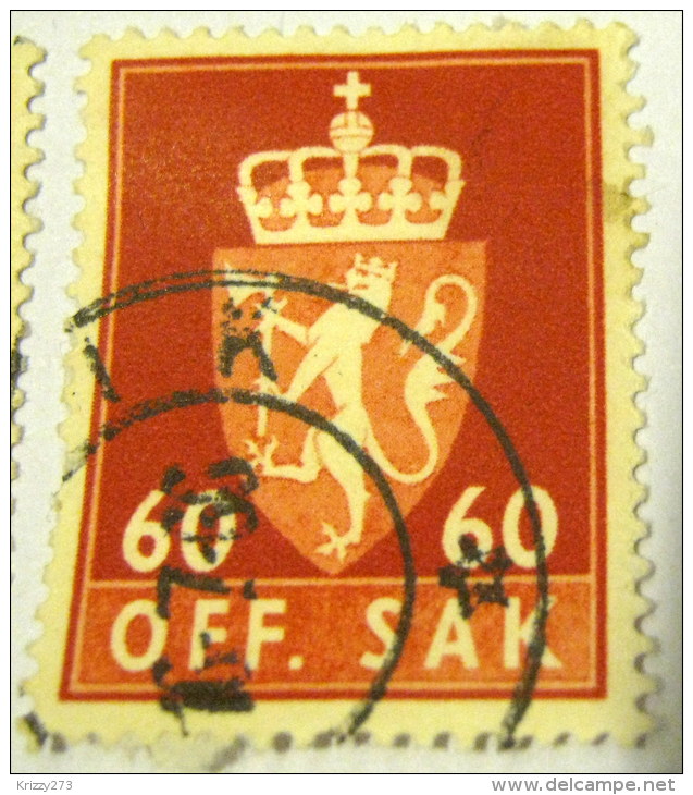 Norway 1955 Official Stamp 60ore Off Sak - Used - Oficiales