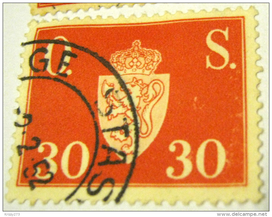 Norway 1951 Official Stamp 30ore Off Sak - Used - Service