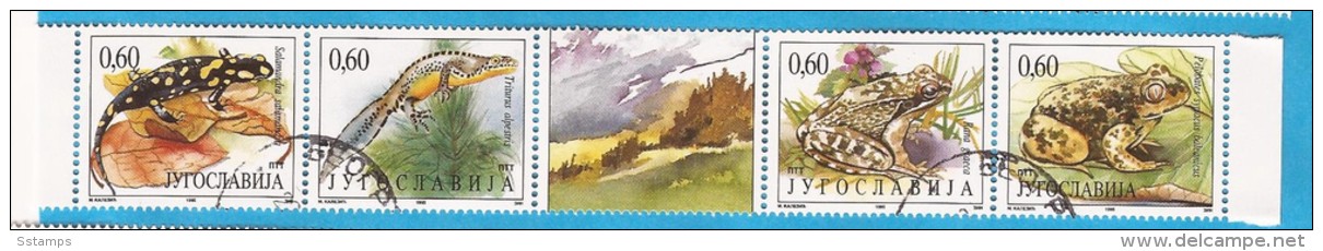 1995 X 2707-10  JUGOSLAVIJA FAUNA AMPHIBIANS, Frogs, Protected Animals  USED - Used Stamps