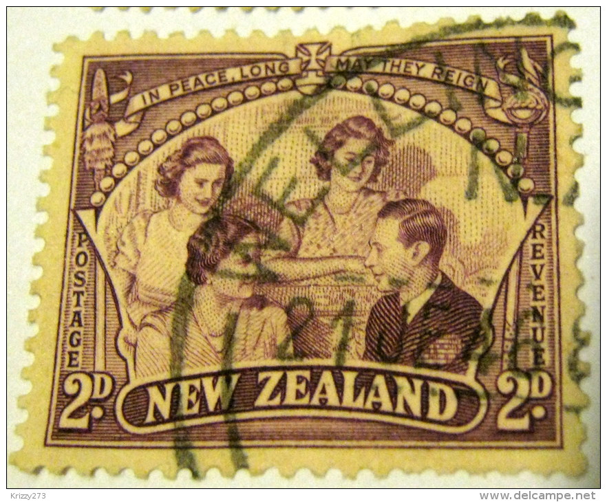 New Zealand 1946 Royal Family Peace Issue 2d - Used - Gebraucht