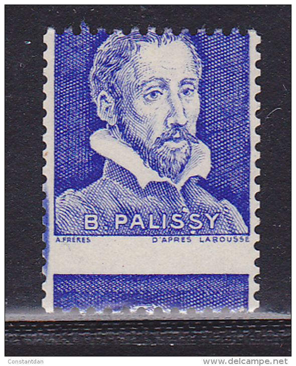 FRANCE FICTIF BERNARD PALISSY  BLEU DE ROULETTE PIQUAGE DECALE  NEUF SANS CHARNIERE - Finti