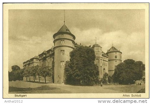 Stuttgart Altes Schloss Personen Kinderwagen 20.4.1927 - Staufen