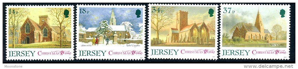 Jersey 1990 Christmas Churches Set Of 4, MNH - Jersey