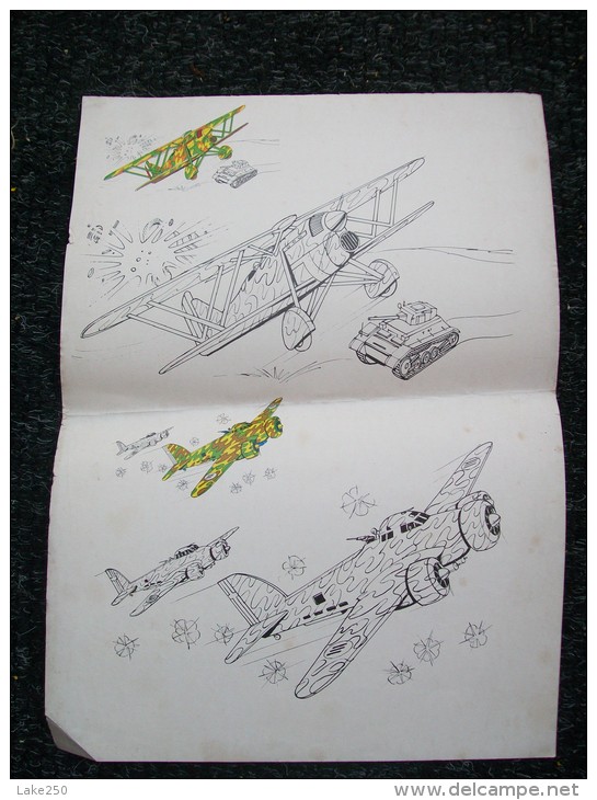 STAMPA  CON DISEGNO DA COLORARE AEREI FIAT CR 32 E SM 79 SPARVIERO - Aviones