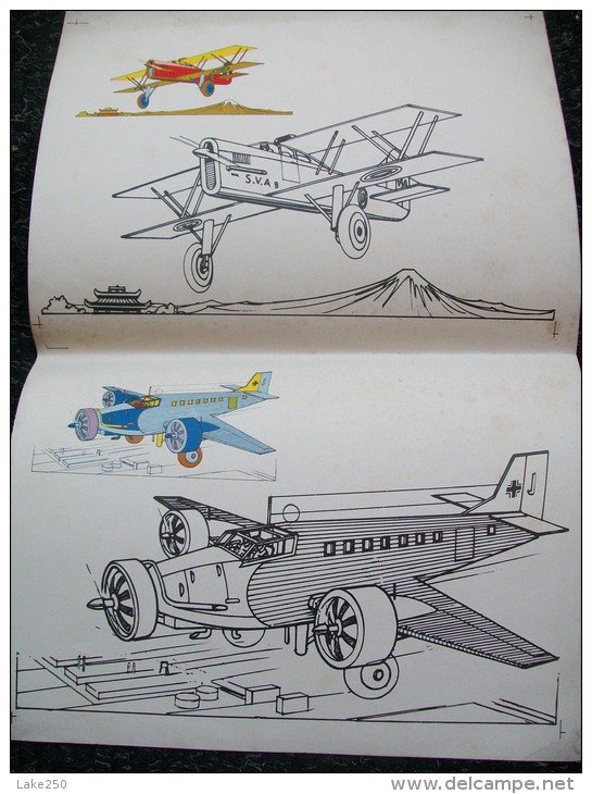 STAMPA  CON DISEGNO DA COLORARE AEREI  SVA 9 E JUNKERS 52 - Avions