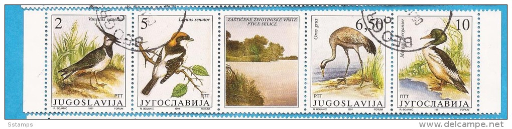 1991 X 2463-66 JUGOSLAVIJA  SERBIA SRBIJA SERBIEN FAUNA WWF ESPECES BIRDS PROTEGEES GESCHUEZTE TIEREN USED - Usados