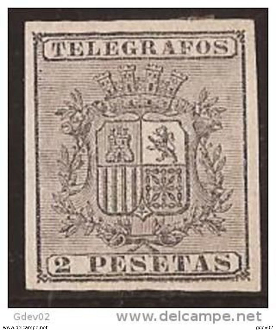 PRTGF9SASD-L2161TAN.Spain. Espagne.Telegrafos.Escudo .ALFONSO  Xlll .PUERTO RICO ESPAÑOL.1875.(Ed 9) .  LU - Nuevos