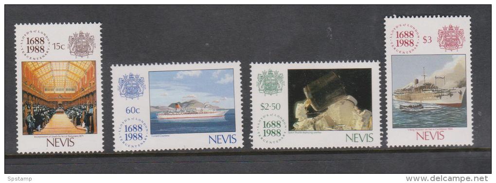 Nevis 1988 Lloyds Of London Shipping Set 4 MNH - St.Kitts And Nevis ( 1983-...)