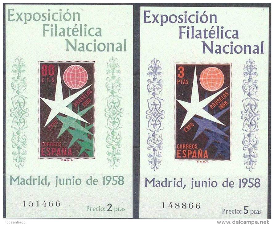 ESPAÑA 1958 - Edifil #1222/23 - MNH ** - Nuevos