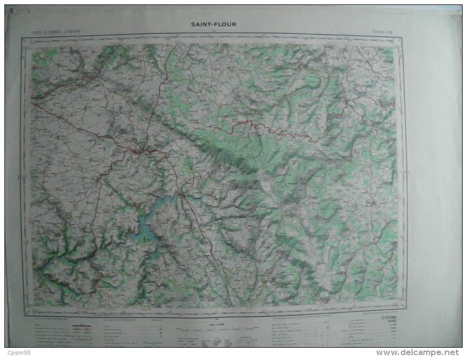 Carte Géographique - Saint FLOUR - échelle 1/100.000 ChapelleA/Neussargues Chavagnac/Langeac Lieutades/Neuvéglise Thoras - Topographische Karten