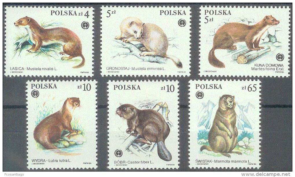 ROEDORES - POLONIA 1984 - Yvert #2758/63 - MNH ** - Roedores