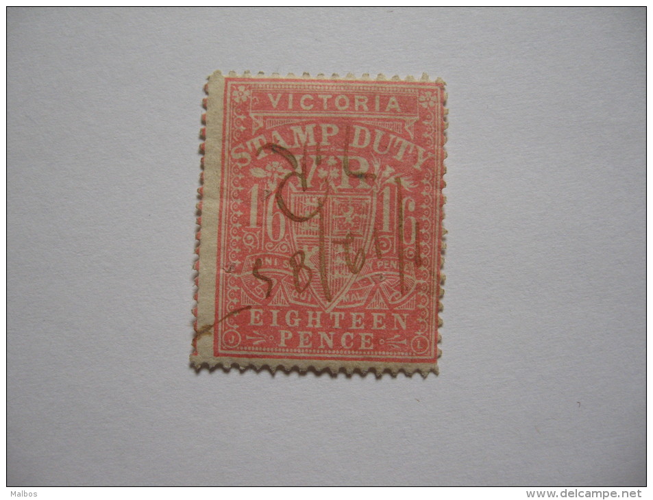 VICTORIA  1884 (ob)  S&G# 267a  -  P12,5  -   W33 V - Surcharge Manuscrite - Used Stamps