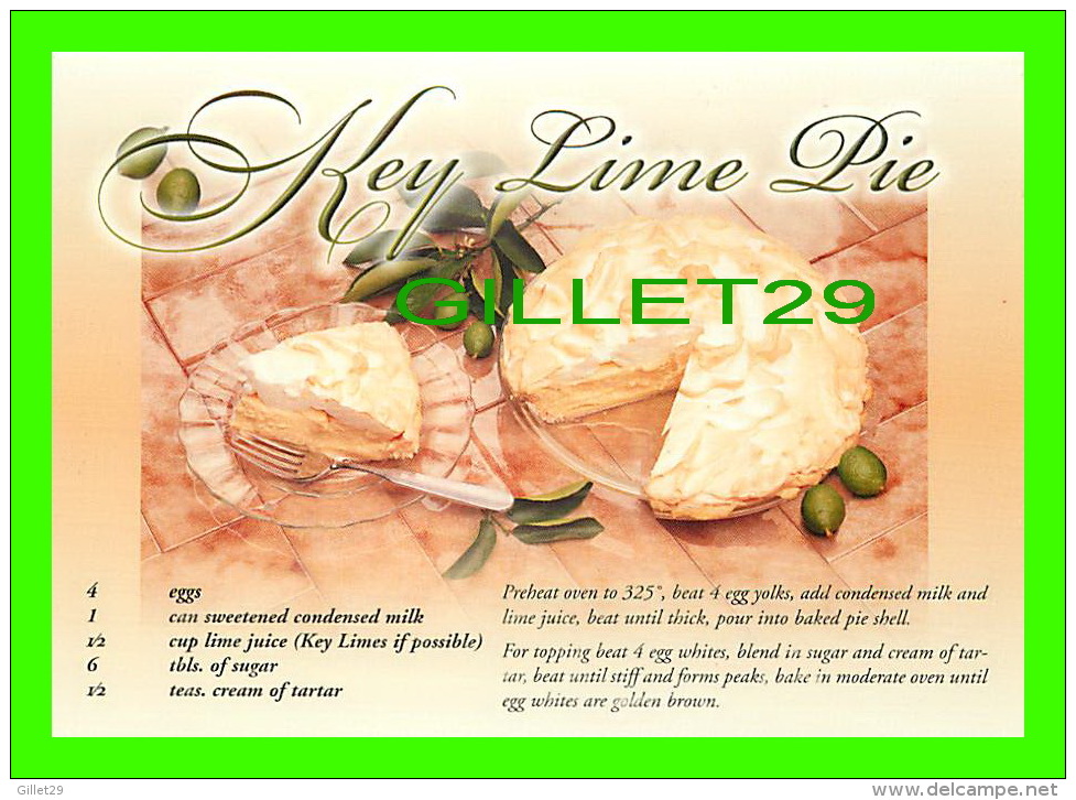 RECETTES - RECIPES - FLORIDA STE PIE - KEY LIME PIE - - Recettes (cuisine)