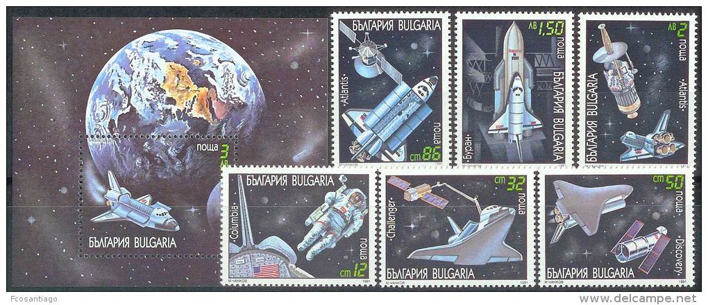 ESPACIO - BULGARIA 1991 - Yvert #3385/90+H70 - MNH ** - Europa