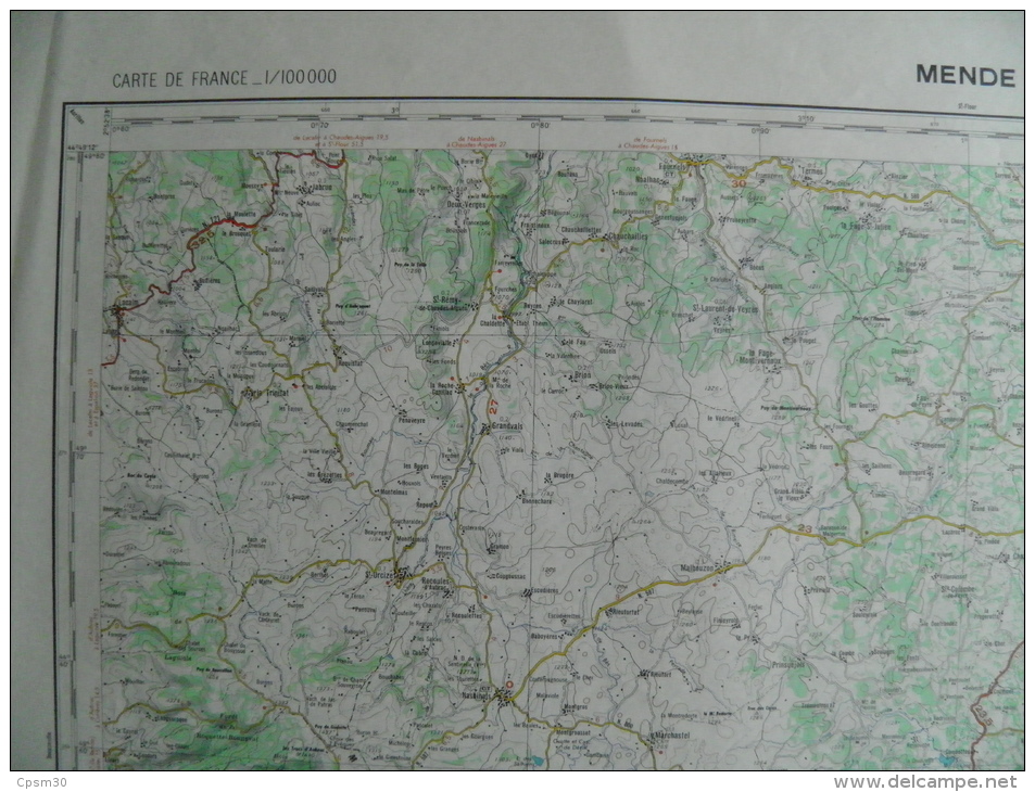 Carte Géographique - MENDE - échelle 1/100.000 Lacalm/St Urcize Ste Eulalie D´Olt/St Geniez D´Olt Balsiège/Brenoux - Topographische Karten