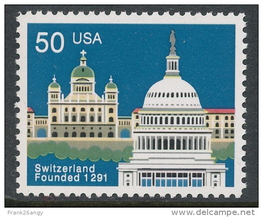 USA 1991 -700° Anniversario Unif. 2238 Emiss Congiunta Con La Svizzera Serie Cpl.1v. Nuovo** - Nuovi