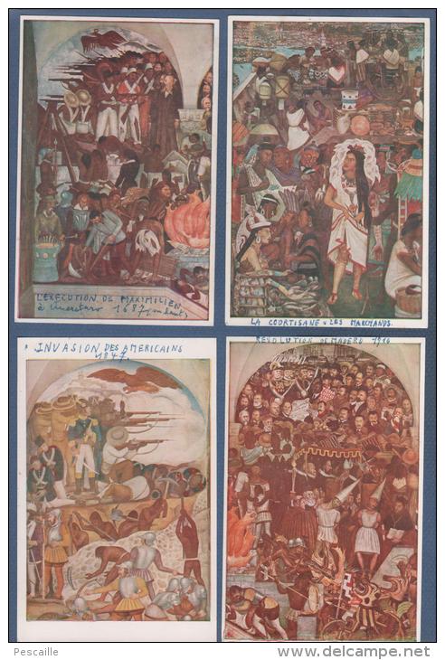 12 IMAGENES PALACIO NACIONAL DE MEXICO - FRESCO DIEGO RIVERA ? - 14.5 X 9.5 Cm - Otros & Sin Clasificación