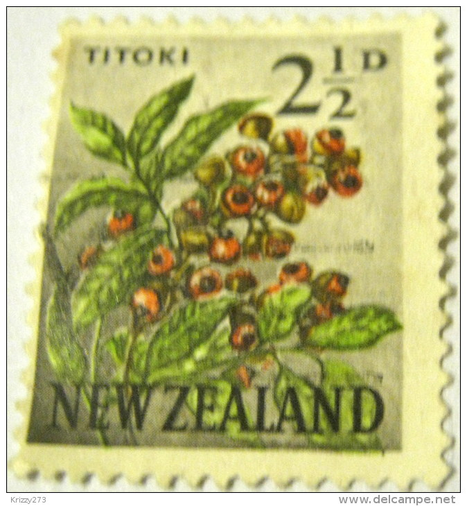 New Zealand 1960 Flower Titoki 2.5d - Used - Oblitérés