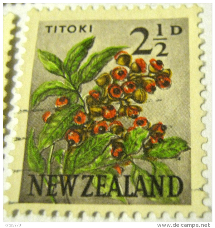 New Zealand 1960 Flower Titoki 2.5d - Used - Oblitérés