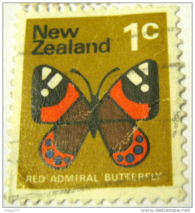 New Zealand 1970 Red Admiral Butterfly 1c - Used - Usados