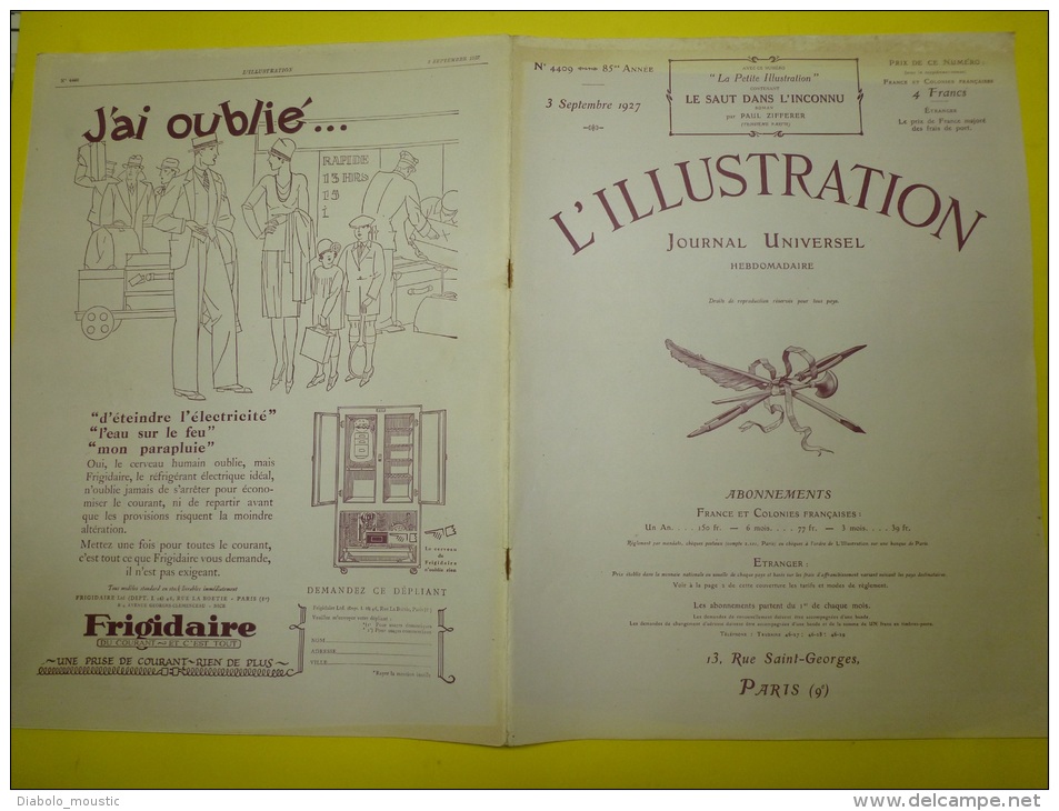 1927 Drame Ferroviaire Montenvers;VIENNE (Schweitzergarten,Fuchsenfeldhof.. Etc) ;Néouvielle ;Fourrures Révillon CANADA - L'Illustration