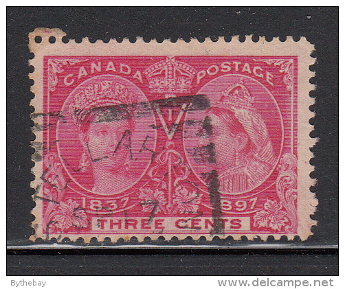 Canada Used Scott #53 3c Jubilee Cancel: Squared Circle Stellarton NS SP 17 ? - Usati