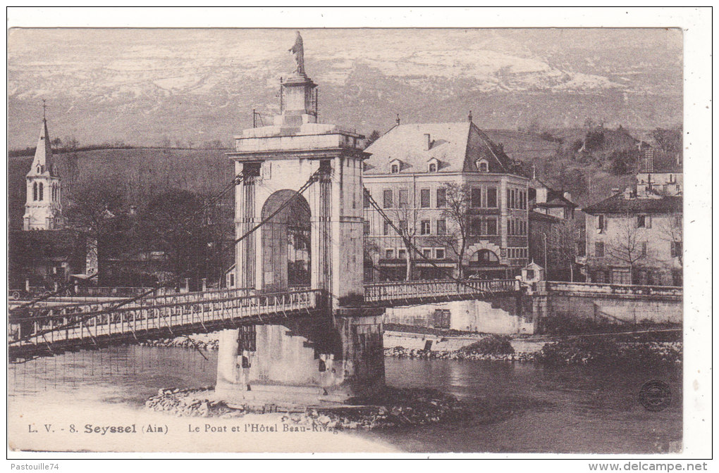 8.   Seyssel  (Ain)   Le  Pont  Et  L´ Hôtel  Beau-Rivage - Seyssel