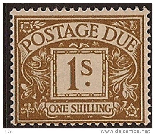 GB 1951 1/- Ochre Postage Due SG D39 HM TS32 - Tasse